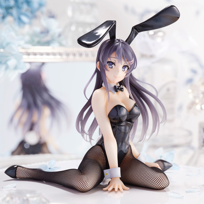 Finger Toys Anime Figure Sakurajima Mai Black Silk Sexy Bunny Girl PVC Detachable Adult Series Peripheral Collection Display Gift-image-899474195