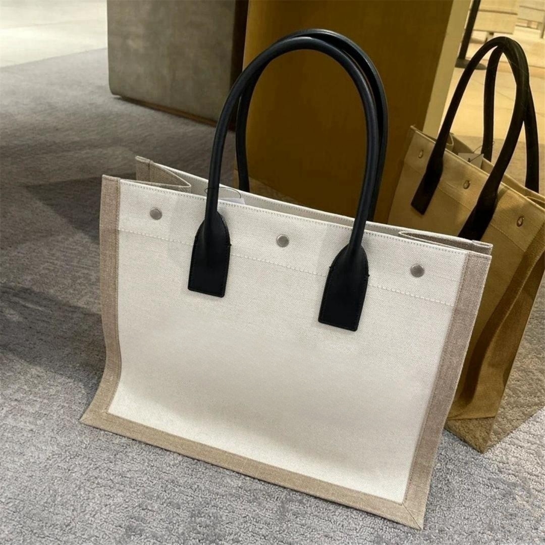 Rive Gauche Tote Designer Beach Bag Large Capacity Shoulder Bag Canvas Handbag Women Vacation Travel Shopping Bags With Letter-image-879150393