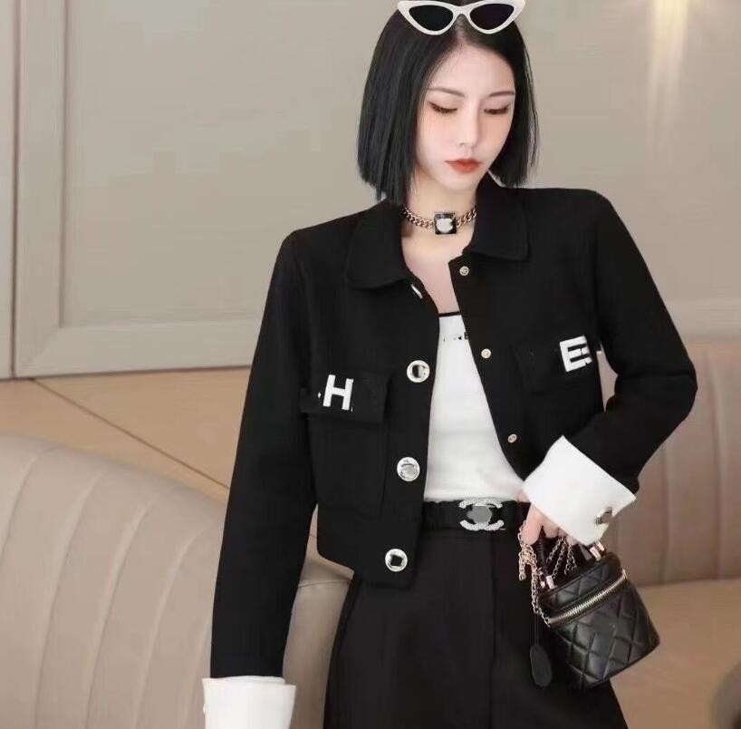 Cardigan tricoté à manches longues et col en V pour femme, pull de styliste, ample, hauts de styliste, 2023