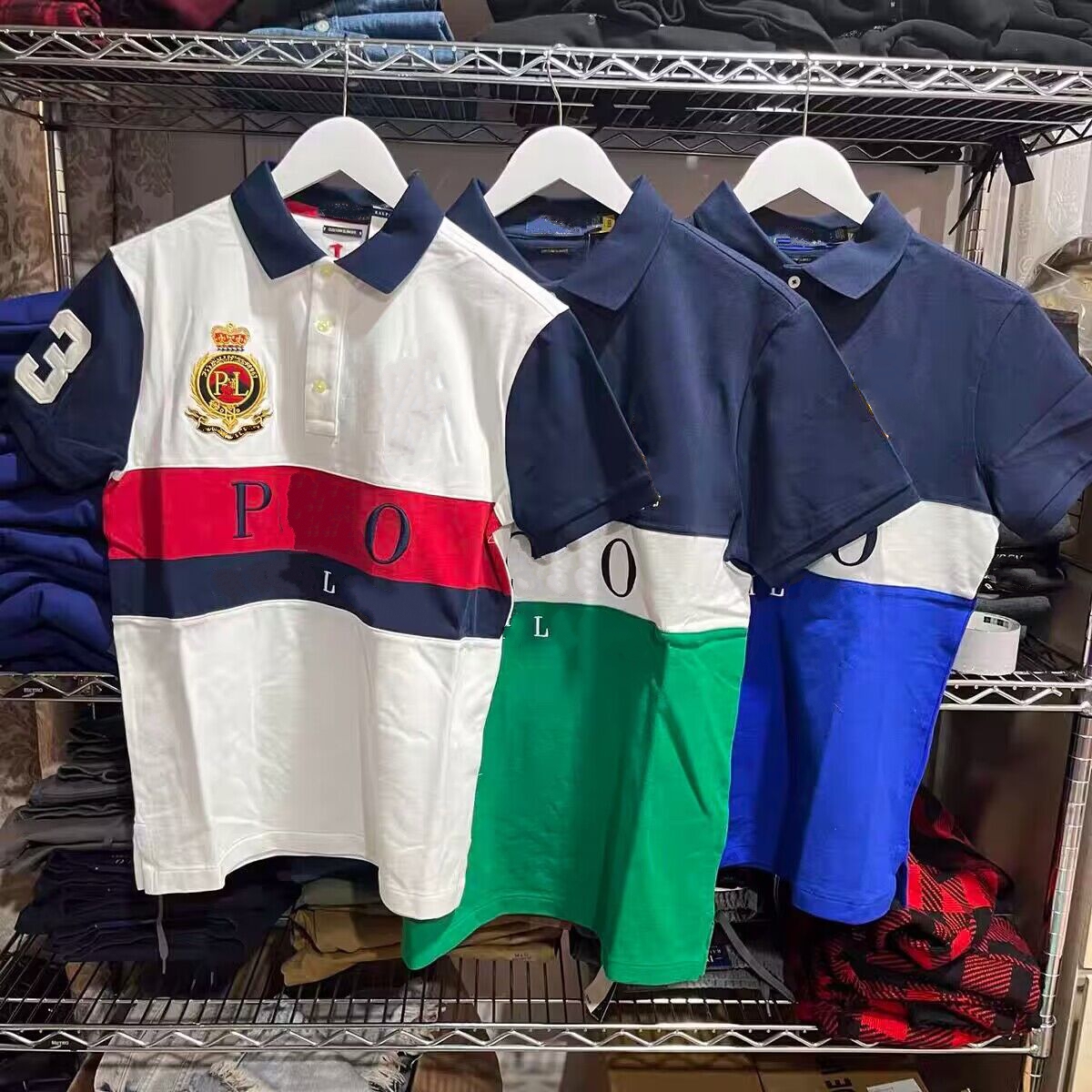 2026SS European and American designers summer shirt Men's casual color matching with short sleeves Cotton plus size embroidered fashion T-shirt