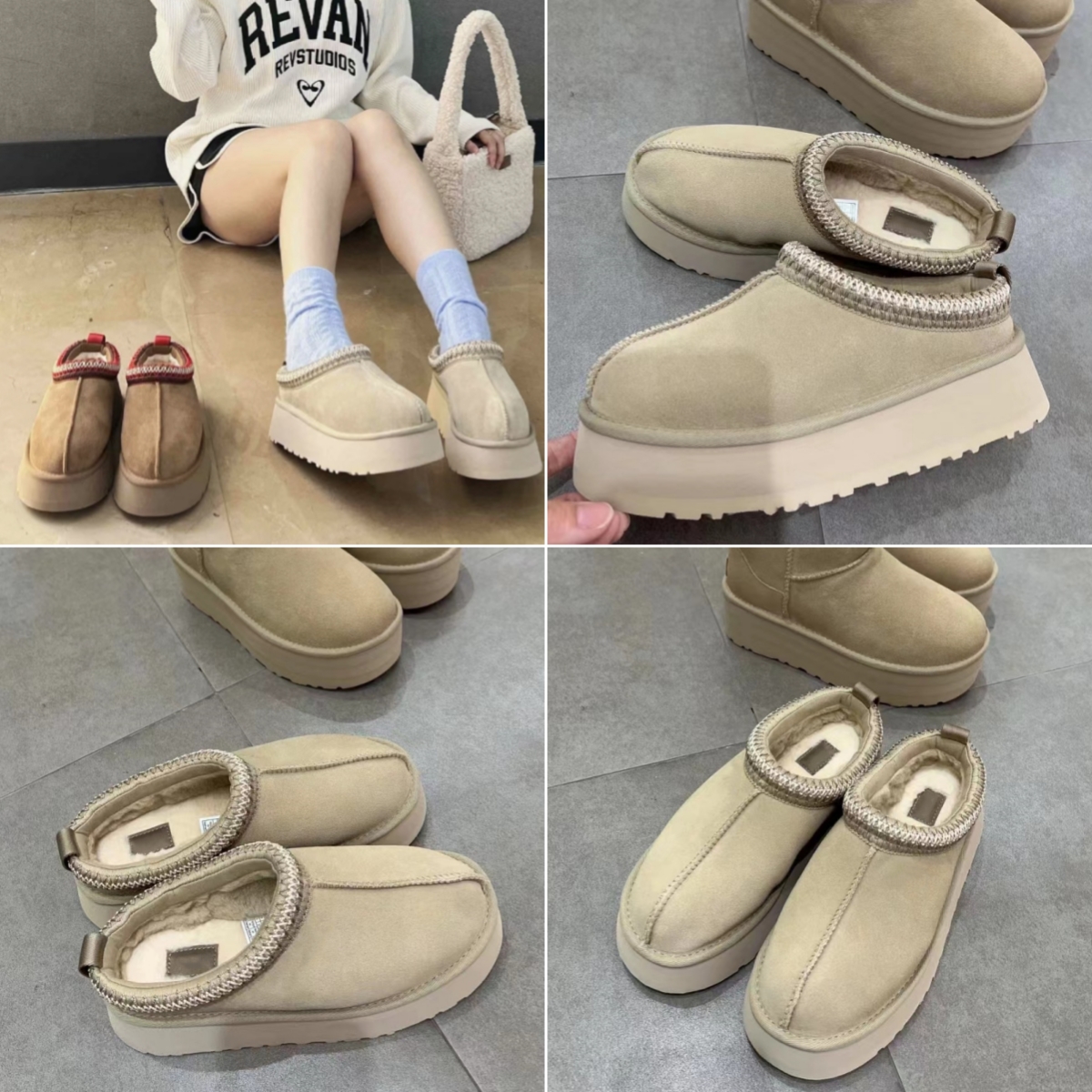 Ultra Mini Tasman Snow Boot Platform Short slippers FurSheepskin Boots Tazz Chesut Sand Mustard Seed Australian Winter Ankle slipper