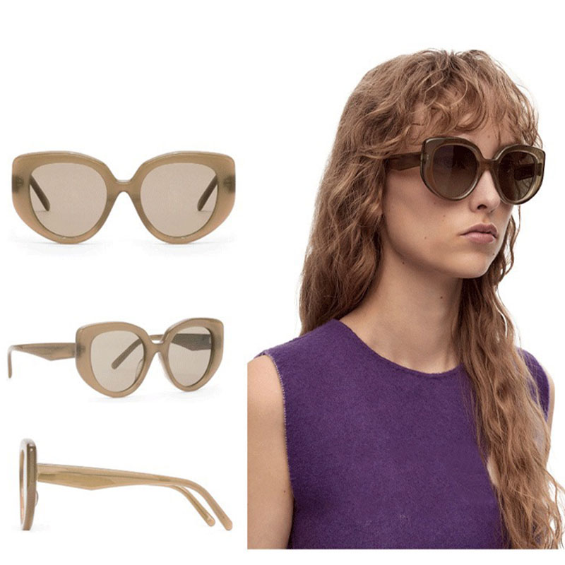 Designer high-quality casual style fashionable oval plate frame UV400 with metal letters LW40100F on the legs for men and women-image-900526472