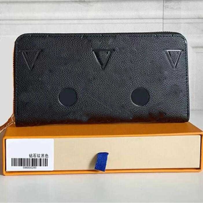 Luxury Designer Print Wallet Plaid Print Black Men's Wallet Women's Clutch Women's Long Purse pu Leather Single Zipper Wallet Classic