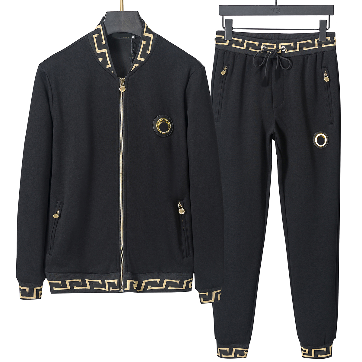 2023Mens Tracksuits zipper coats street loose Pants for Men and women fashion Sportswear Jogging Casual Mens Hip Hop Streetwear Blue stripe