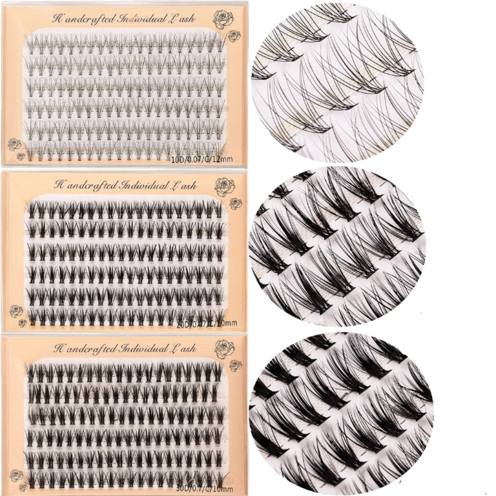 6 rangées 120 bouquets extensions de cils volume russe naturel 10/20/30D faux cils individuels maquillage