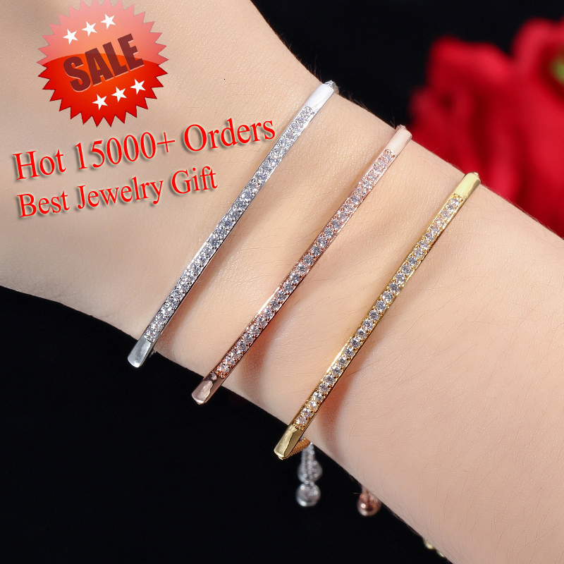 Adjustable Bracelet Bangle for Women Captivate Bar Slider Rose Gold Color Jewelry Pulseira Feminia designer bracelet women luxury jewelry gold mens