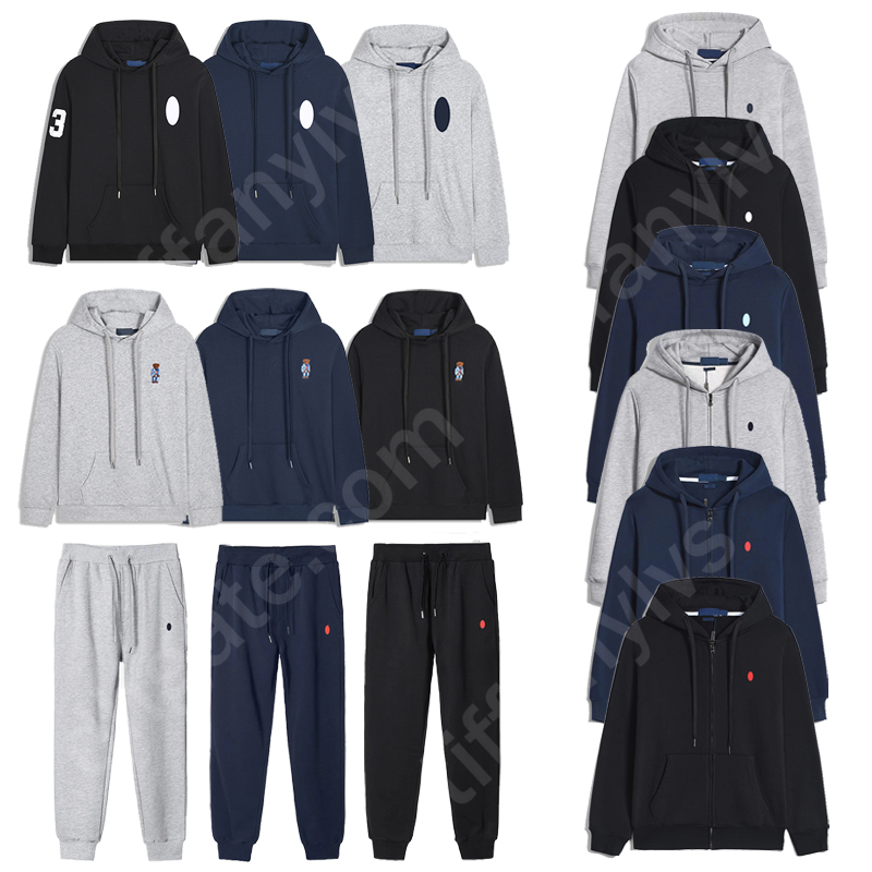 Designer men's Hoodie Zipper Coat ralphs laurens hoodie Jacket Polo Men's hoodie Embroidery Lawrence Men's sweaters Fall Top Asian si