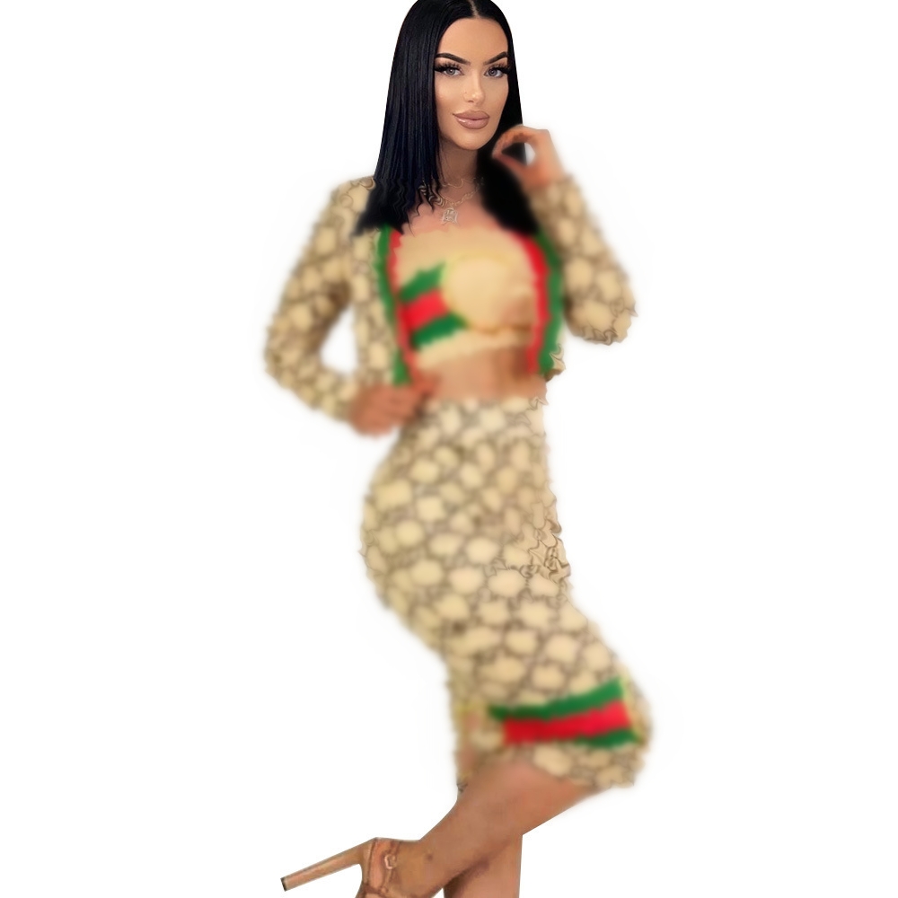 Jupe de styliste pour femmes, marque de luxe, robe de haute qualité, Sexy, dos ouvert, poche, manteau, ensemble 3 pièces, Y71375
