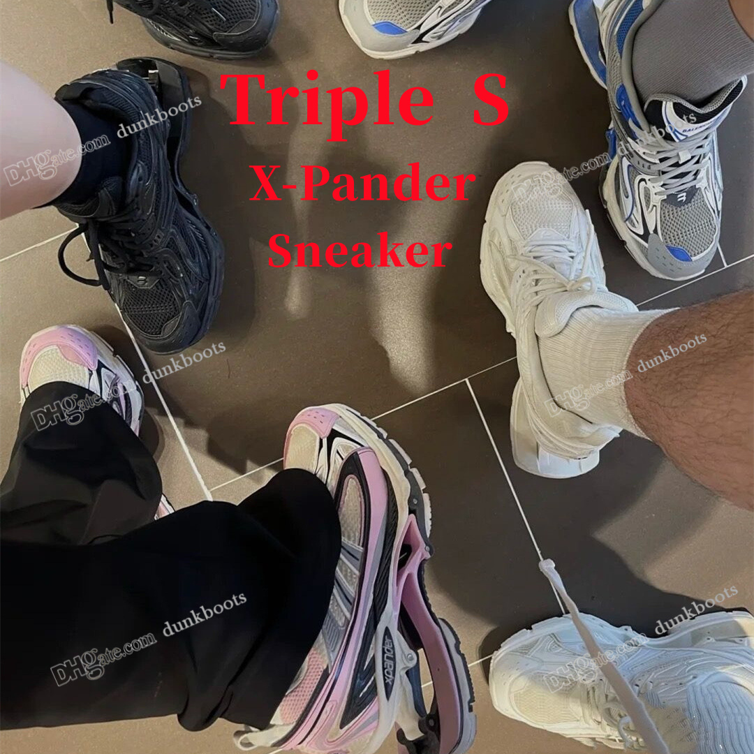 Chaussures décontractées Triple S X-Pander 6.0 Baskets Élasticité X Pander Mesh Cuir Nylon Respirant XPander Hommes Femmes Jaune Bleu Rose Sport