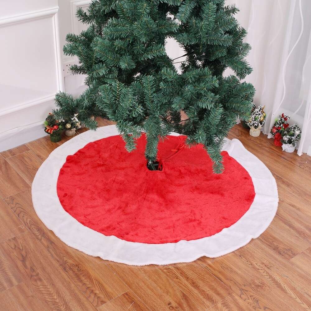 Kerstboomrok 120 cm lang pluche huisscènedecoratie