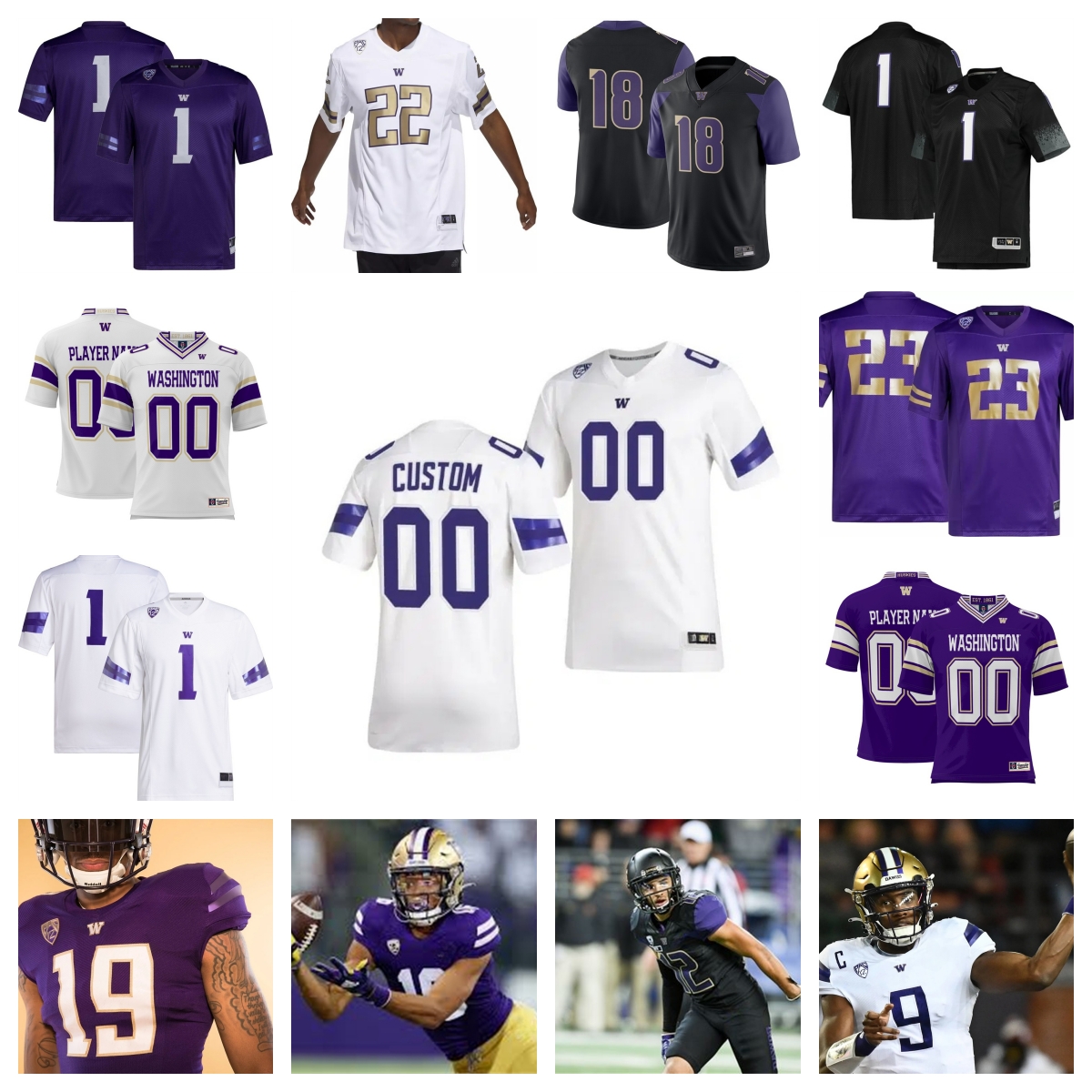 2023 Washington Huskies Football Jersey 52 Voi Tunuufi 8 Bralen Trice 12 Tristan Dunn 88 Quentin Moore 78 Matteo Mele 70 Jalen Klemm 7 Dillon Joh-image-917802020