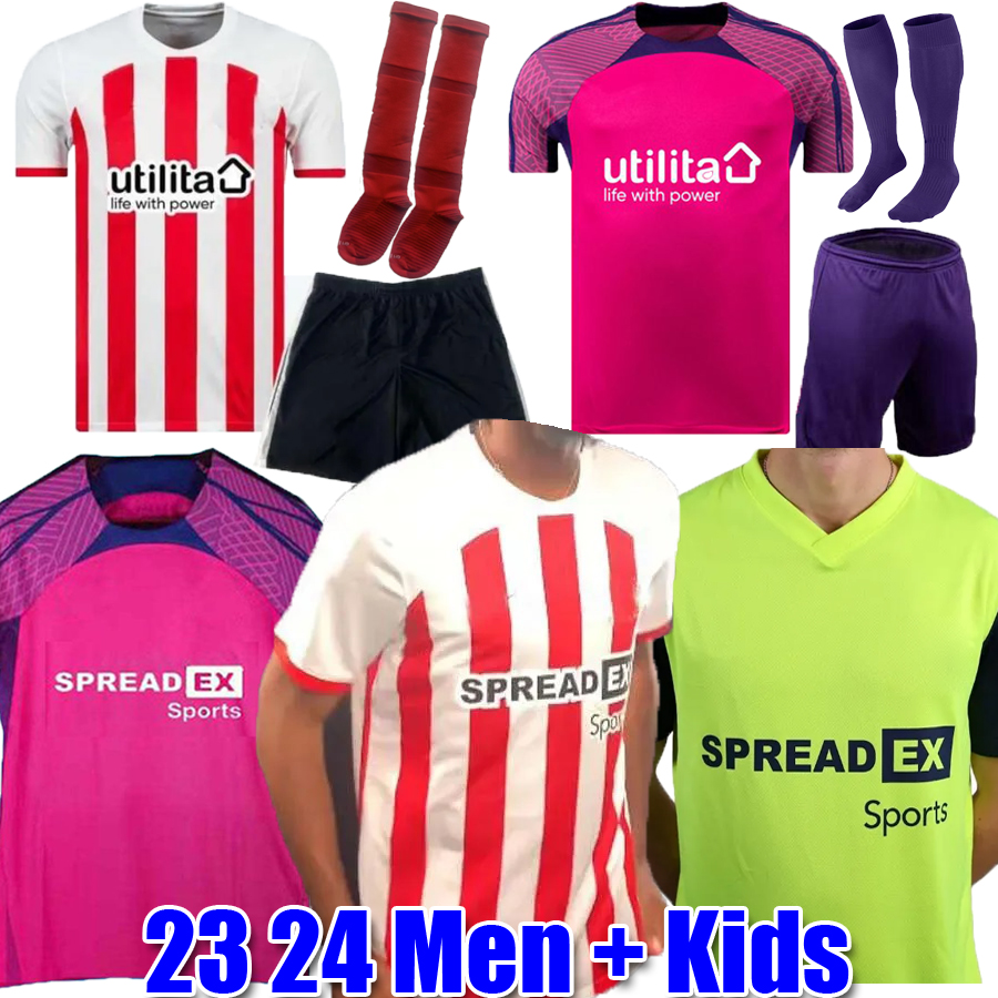 23 24 SUNDERLAND Home Away Soccer Jerseys BELLINGHAM STEWART SIMMS ROBERTS CLARKE DAJAKU EMBLETON SEELT EVANS O'NIEN PATTERSON Football Shirt P