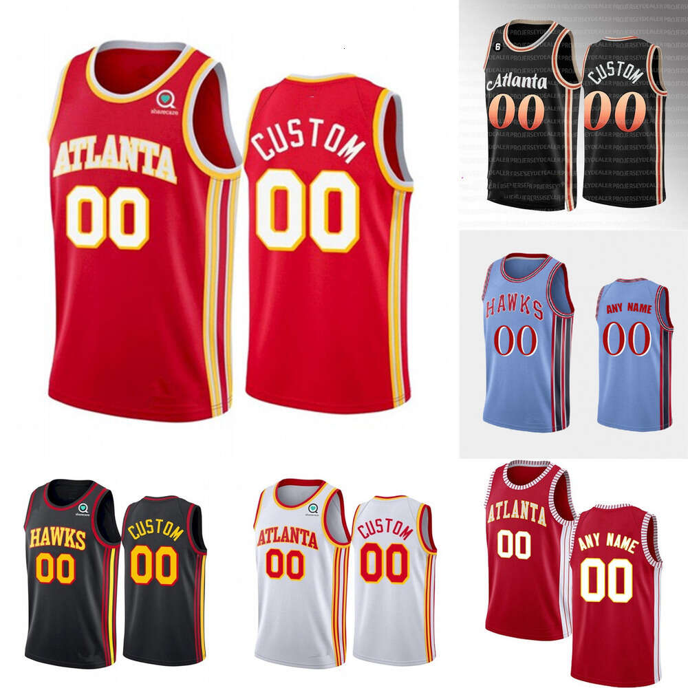 Maillot de basket-ball pour hommes et femmes, Atlanta''Hawks''Personnalisé De'Andre 12 Hunter Bogdan 13 Bogdanovic Dejounte 5 Murray John 20 Coll