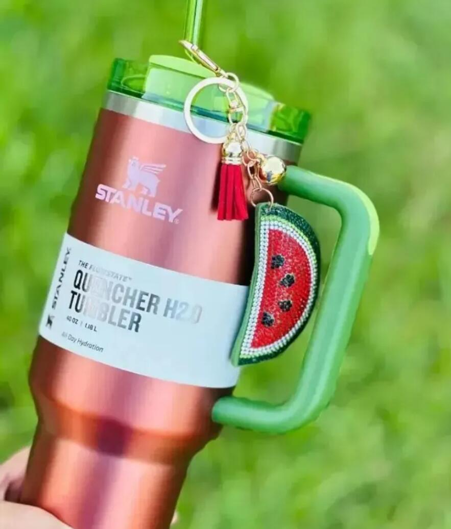 Watermelon Moonshine Stanley Quencher H2.0 40oz Stainless Steel Tumblers Cups with Silicone handle Lid And Straw Car mugs Keep Drinking Cold Wate-image-653568608