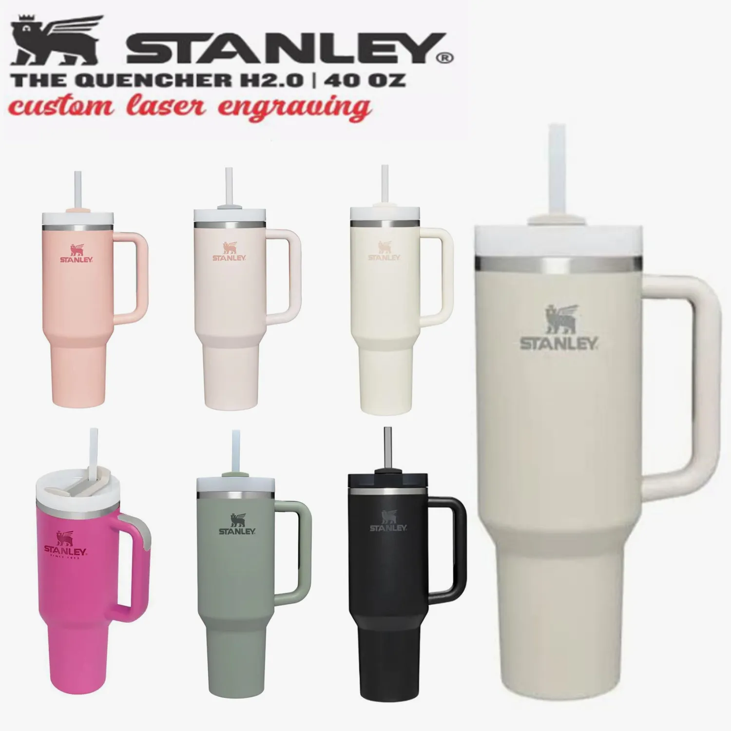 DHL Stanley Quencher H2.0 40oz Stainless Steel Tumblers Cups With Silicone Handle Lid and Straw Barbie Pink Big Capacity Car Mugs Vacuum Insulate-image-151704767