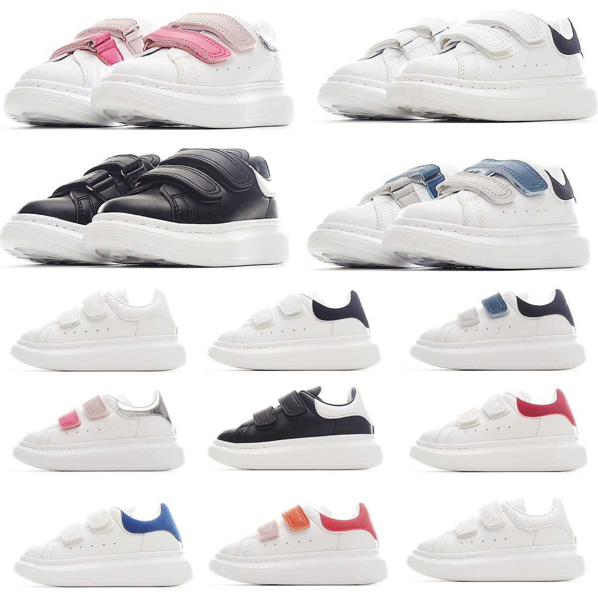 Chaussures de créateur pour enfants, baskets pour filles, sangle blanche, semelle en caoutchouc, cuir de veau souple, à lacets, rouge, noir, chau