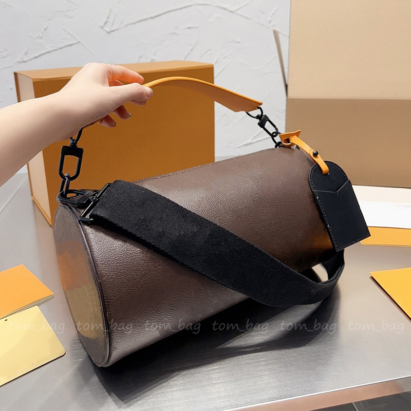 Men's Soft Cylinder Bags Designer Fashion Crossbody Large Capacity Outdoor Travel Bag Women handbag-image-901773939