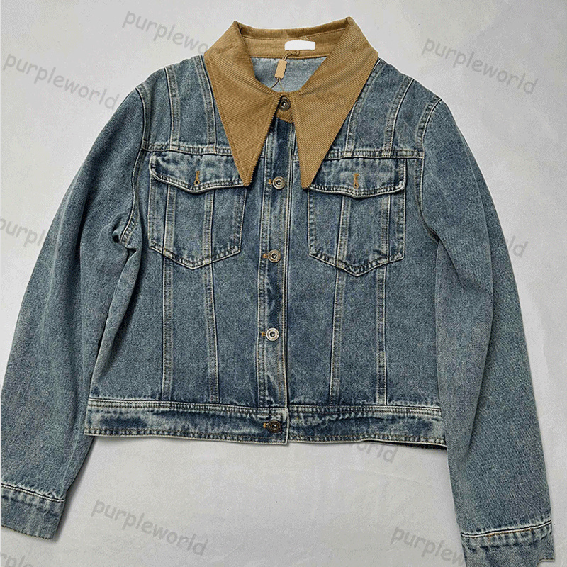 Designer Denim Coat Jacket Buttons Retro Lettering Embroidery Casual Fashion Style Slim Fit Clothing