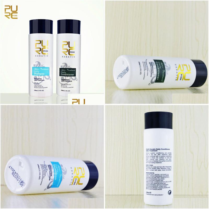 purc daily hair shampoos and conditioner for straightening smoothing repair female male hairs care 2pcs/set 200ml