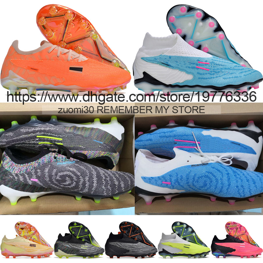 Send With Bag Quality Soccer Boots Phantoms GX Elite AG Ghost Trainers Football Cleats For Mens Outdoor Soft Leather Comfortable Lithe Socks Socc
