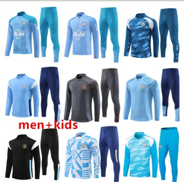 23 24 man tracksuit City HAALAND half zip Training Suit MEN Kids 22/23 Long sleeve Sportswear Football Boys girls Survatment Foot chandal 666
