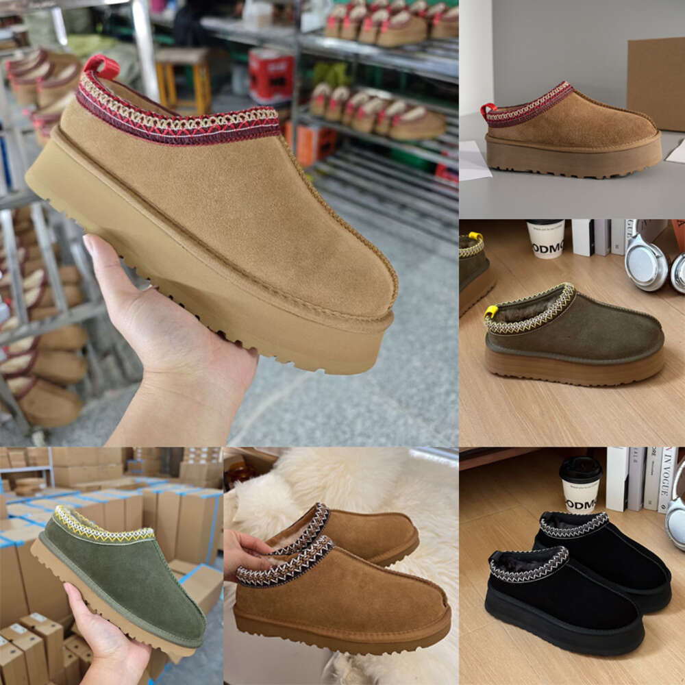 Designer Ultra Mini Boots Fur Slides Snow Boot Platform Women Tasman Tazz Australian Winter Wool Shoes Size 37-44 NO473-image-902060911