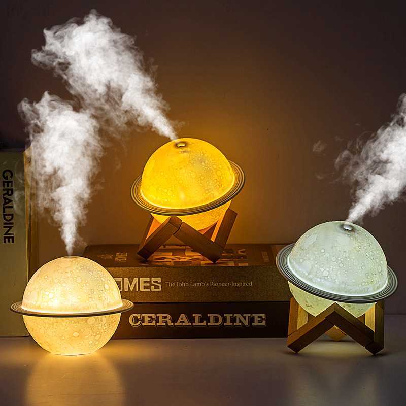 Humidifiers Ultrasonic 3D Moon Air Humidifier Aroma Essential Oil Diffuser LED Night Lamp USB Mist Maker Humidificador Purifier L230914-image-902528275
