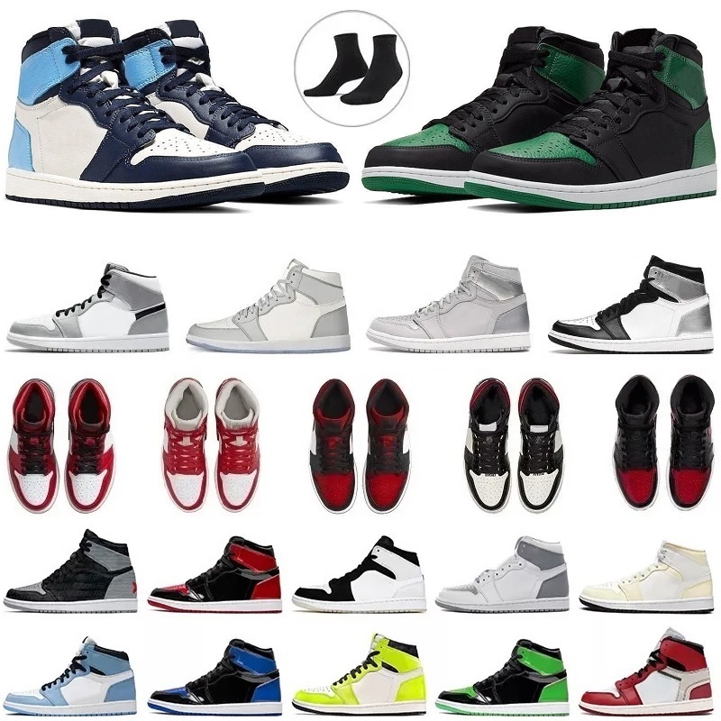 2023 Chaussures de basket-ball pour hommes Jumpman 1 1s Baskets hautes Lucky Green Chicago Lost and Found Starfish University Blue Skyline Light