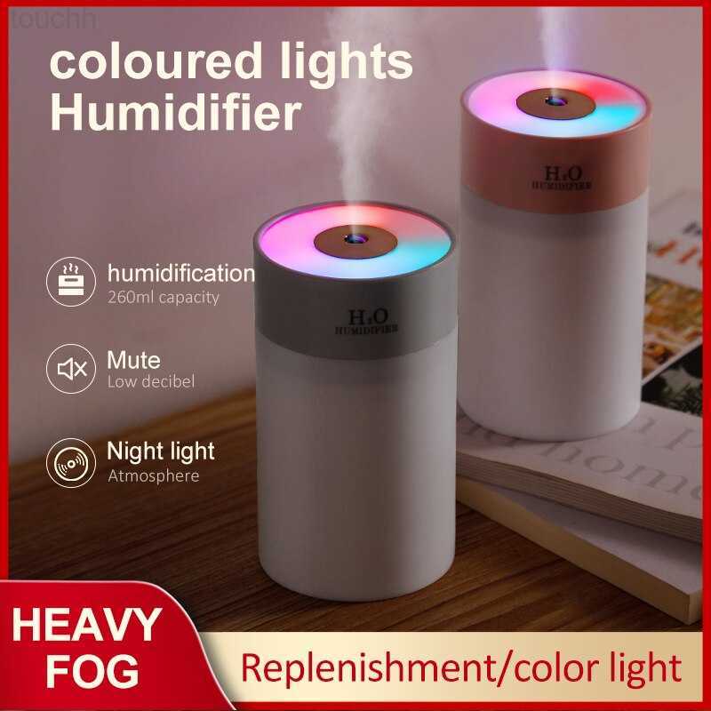 Humidifiers Luminous Humidifier Household Desktop Small Water Supplement Spray Air Humidification Usb Car Portable Night Light 260ml L230914-image-902527008