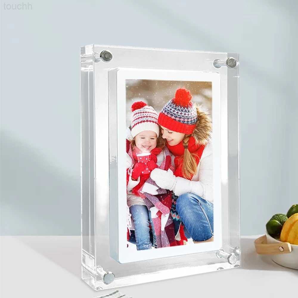 Digital Photo Frames Cuttest Gift Acrylic Digital Photo Frame 5 Inch 1000mAh Vertical Display IPS Screen 1G Memory Battery Porta Retrato Digital-image-902526042