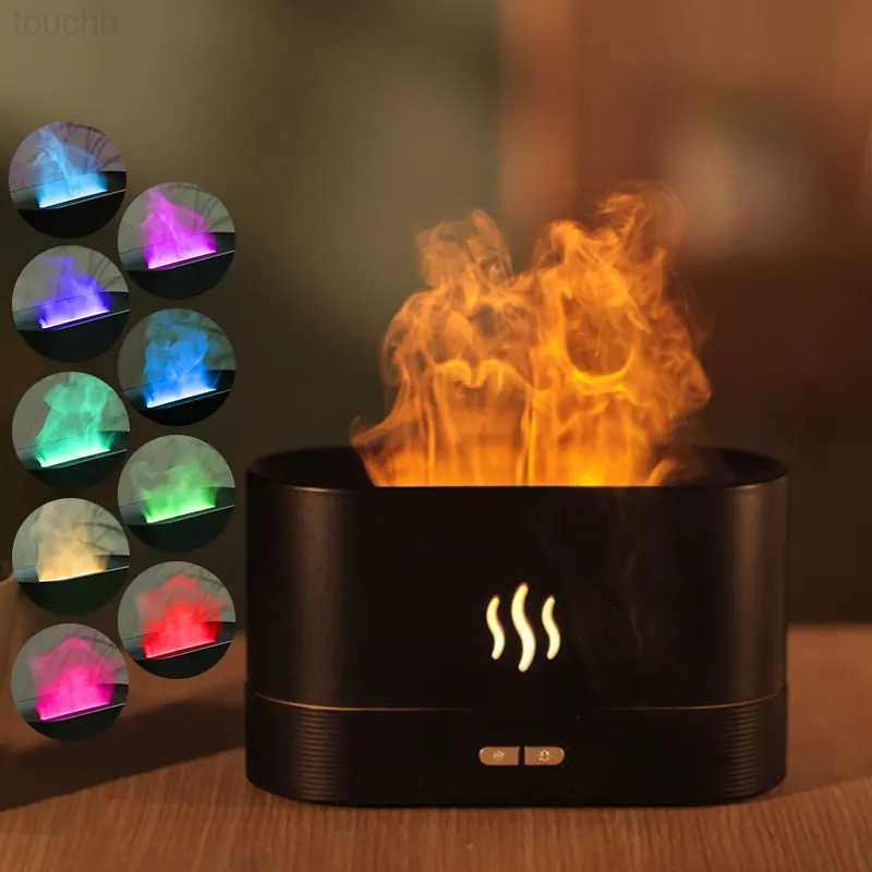 Humidifiers Hot Flame Essential Oil Diffuser Aroma Air Humidifier Ultrasonic Humidifiers Diffusors Mist Maker Aromatherapy Fragrance Home L2402-image-902527443