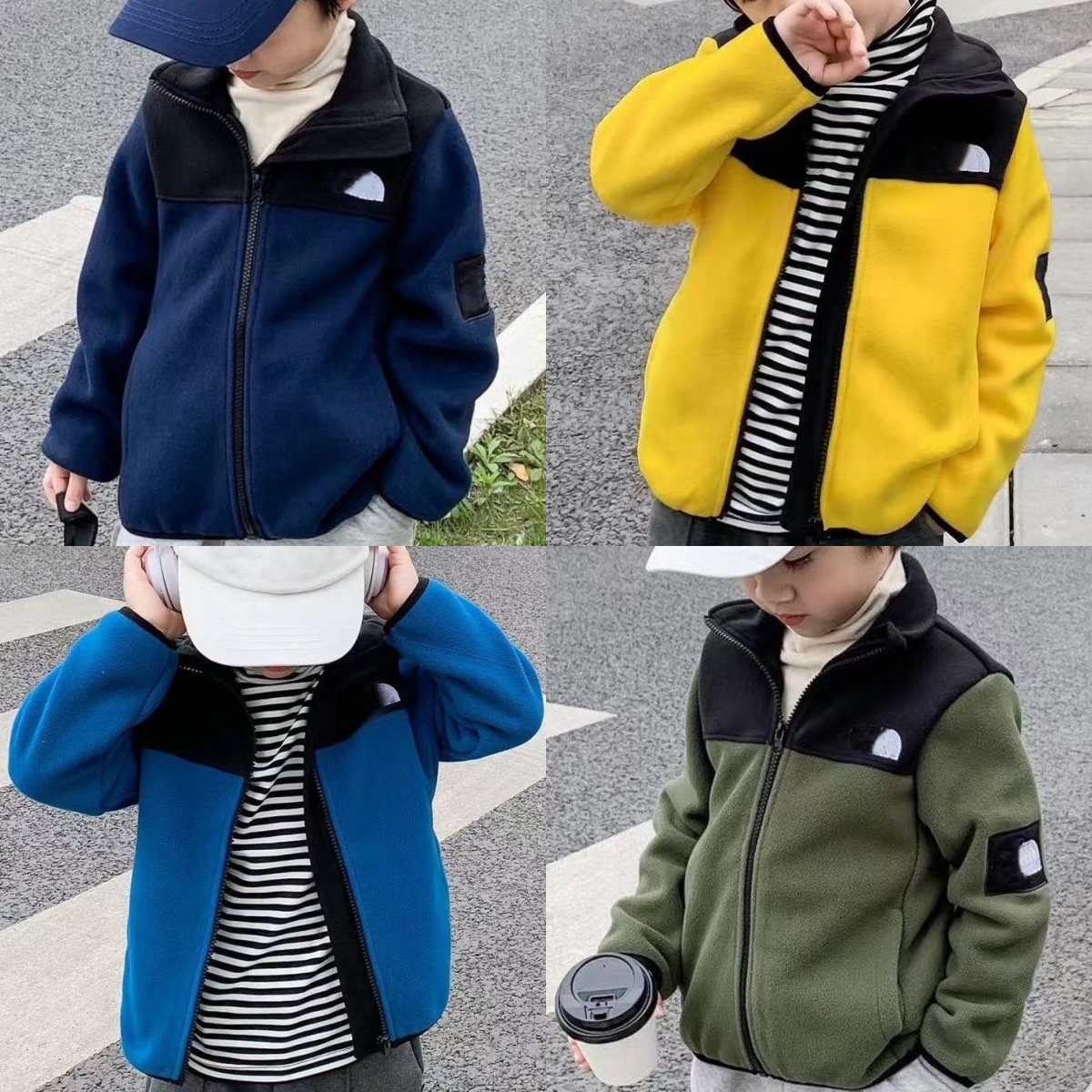 Vêtements pour enfants Vestes en polaire pour bébés Lettres brodées TNF Designer Garçons Filles Manteaux décontractés à manches longues Vêtements