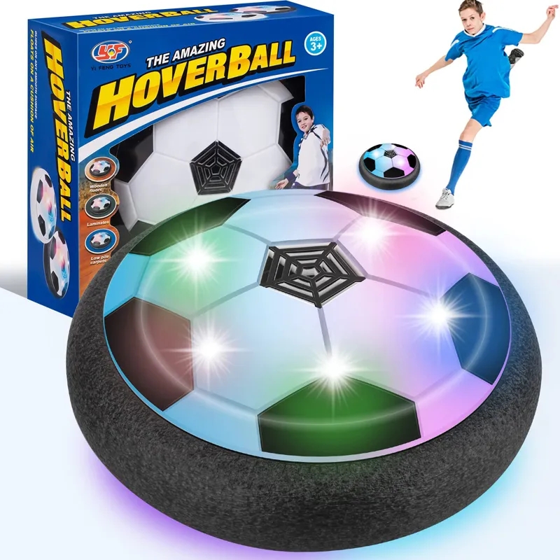 2026 New Floating Football Levitate Suspending Soccer Ball Air Cushion Kids Indoor Outdoor Games LED Light Upgraded Foam Bumper Toys