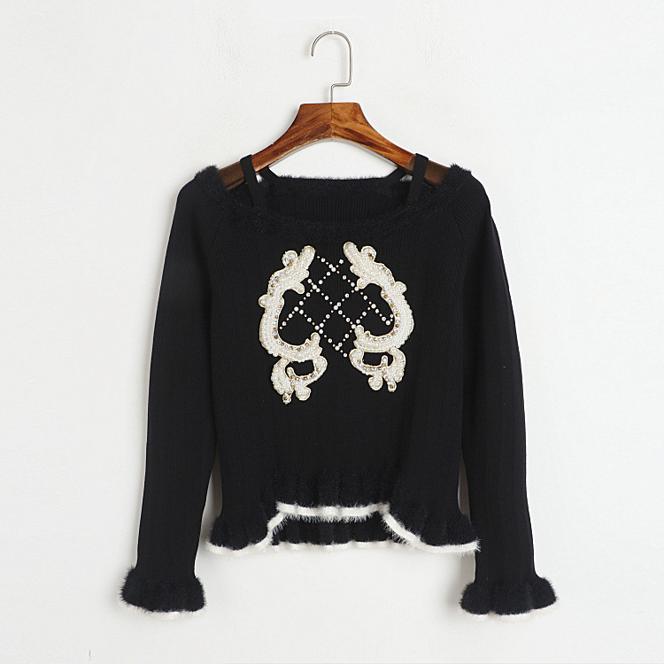 903 2023 Milan Runway Spring Summer Brand Same Style Long Sleeve Blue Pullover Women's V Neck High Quality Womens meiyi