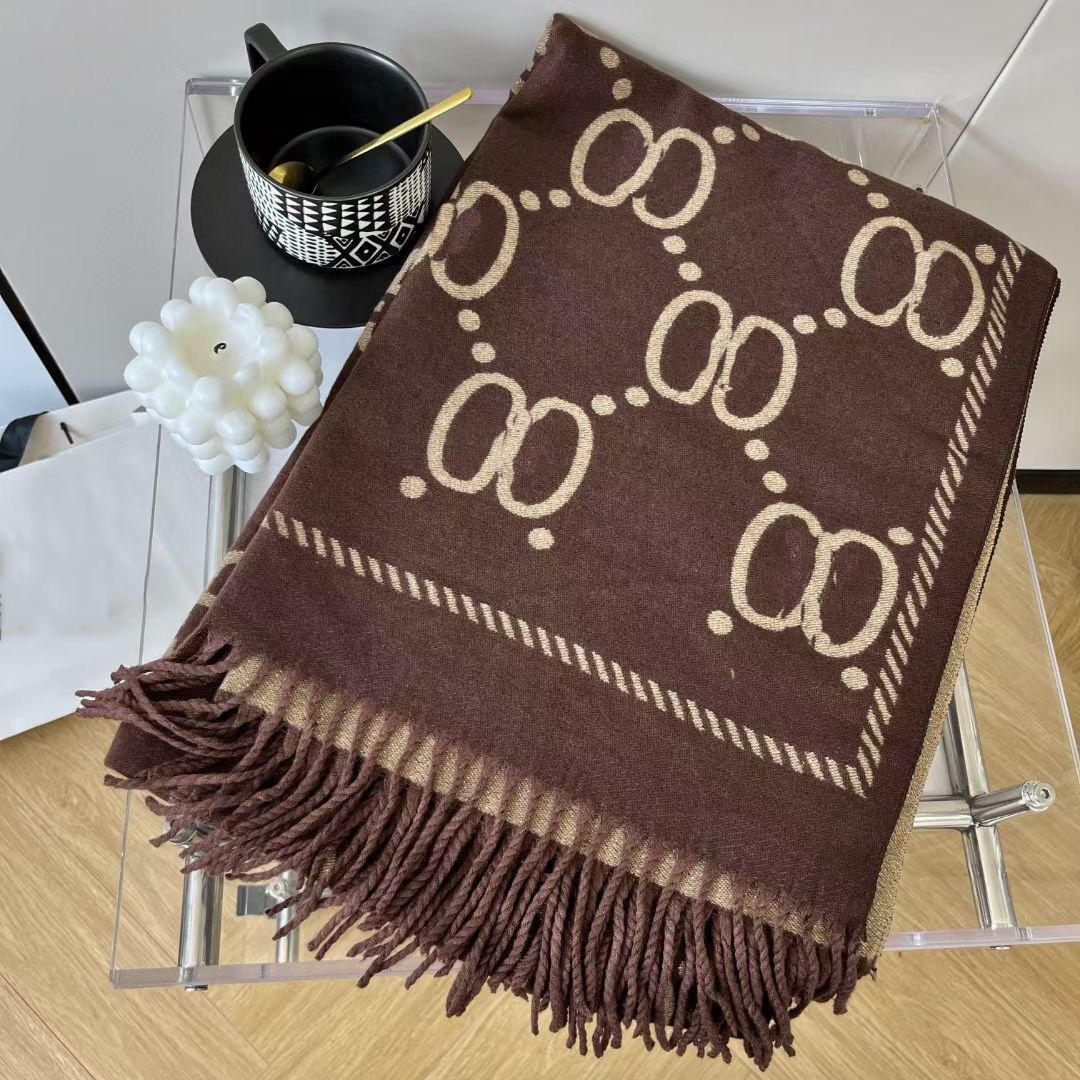 Designer Luxury Scarf Cashmere Thick Shawl Women Long Winter Wram Pashmina Wraps Hijab with Tassel Bufanda Foulard gift Designer scarves for wint-image-910872806