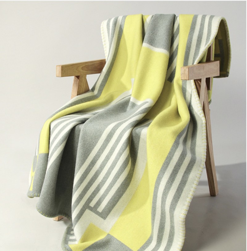 Thick Include Dust Bag Home Sofa H Yellow blanket Wool Blankets TOP Selling Big Size 145*175cm Wool