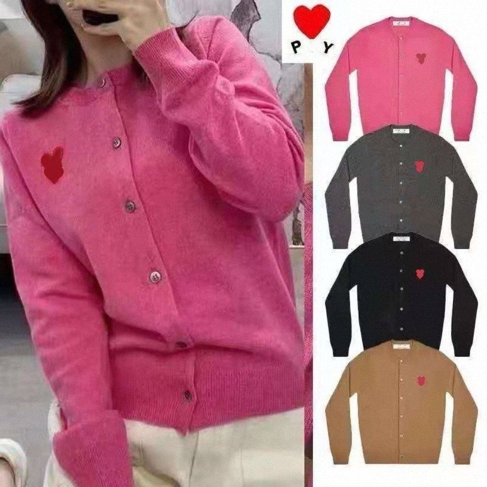 Men Women's Designer Sweaters cdgs Play Sweater Knit Commes Casual men sweatshirt Des Badge Garcons hoodie Red Heart Long Slevee Cardigan em-image-902487940