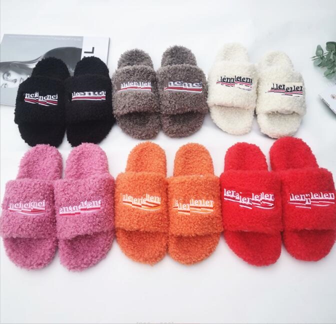 Sandals Slippers Designer Shoes Flip Flops Fashion Anti-Slip Female Slides Women Furry Fluffy Faux Fur Luxury Brand Warm Indoor 6586-image-902417407