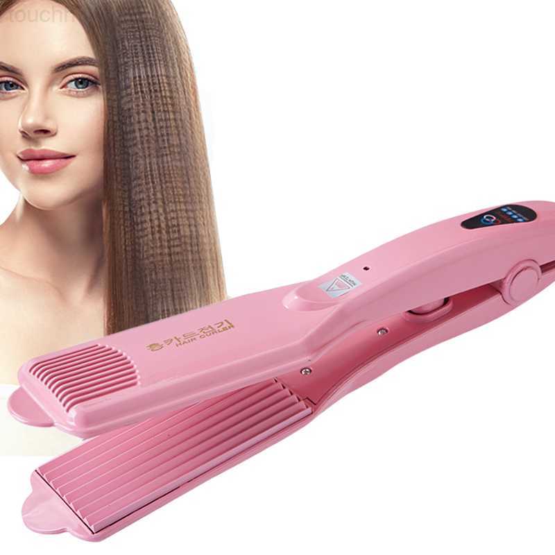 Hair Curlers Straighteners Ceramic Hair Corrugated Iron Fluffy Hairstyle Wide Plates Fast Hair Crimper Flat Iron Curling Wave Volumizing Hair Sty-image-902900998