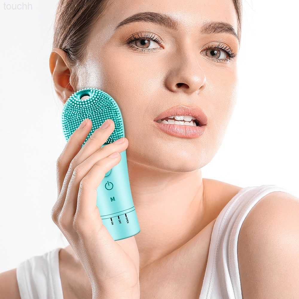 Electric Face Scrubbers Electric Facial Cleanser Silicone Cleansing Brush Face Pore Deep Blackhead Washing Makeup Remover Foaming Brush Sonic Mas-image-904226379