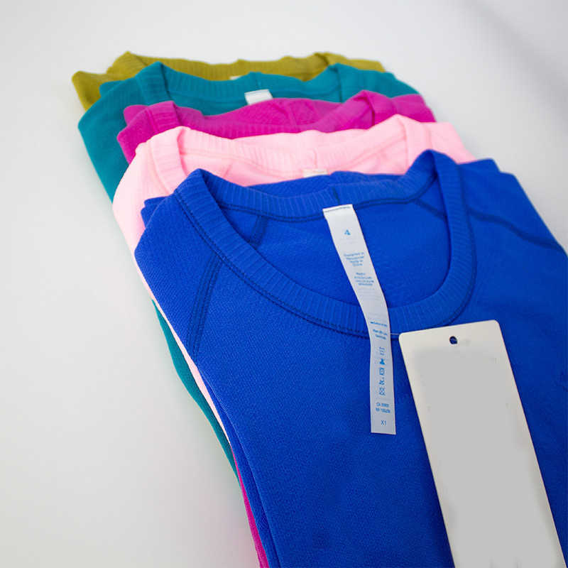 Yoga lululemen womens Sports t Shirts Wear Swiftlys Tech 1.0 2.0 Ladies Short Sleeved t Shirts Wicking Knit High Elastic Fitness Polos