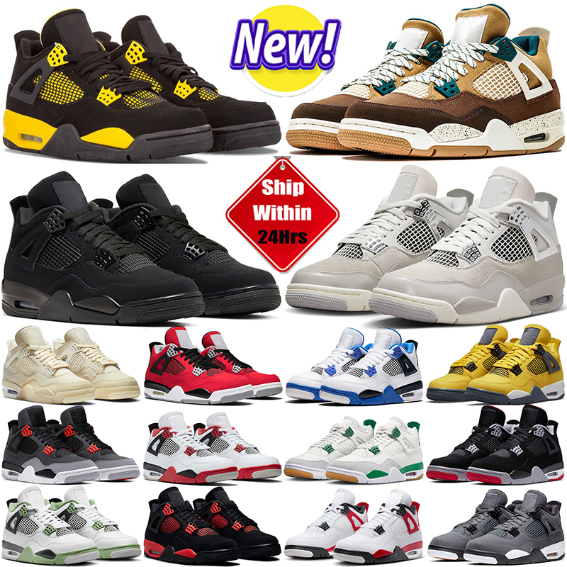 OG Hommes Femmes 4 Chaussures de basket-ball Jumpman 4s Hommes Baskets Pine Green Militaire Black Cat Oreo Red Thunder University Blue Cool Grey