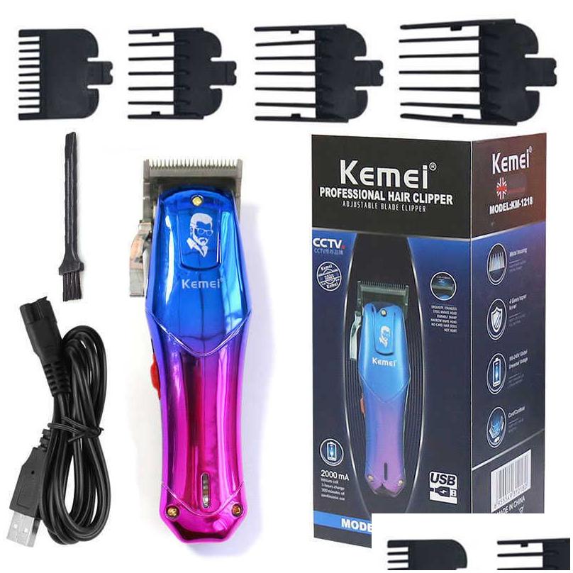 Hair Trimmer Original Kemei CordCordless Powerful Men Hair Clipper Rechargeable Electric Beard Hair Trimmer Adjustable Hair Cut