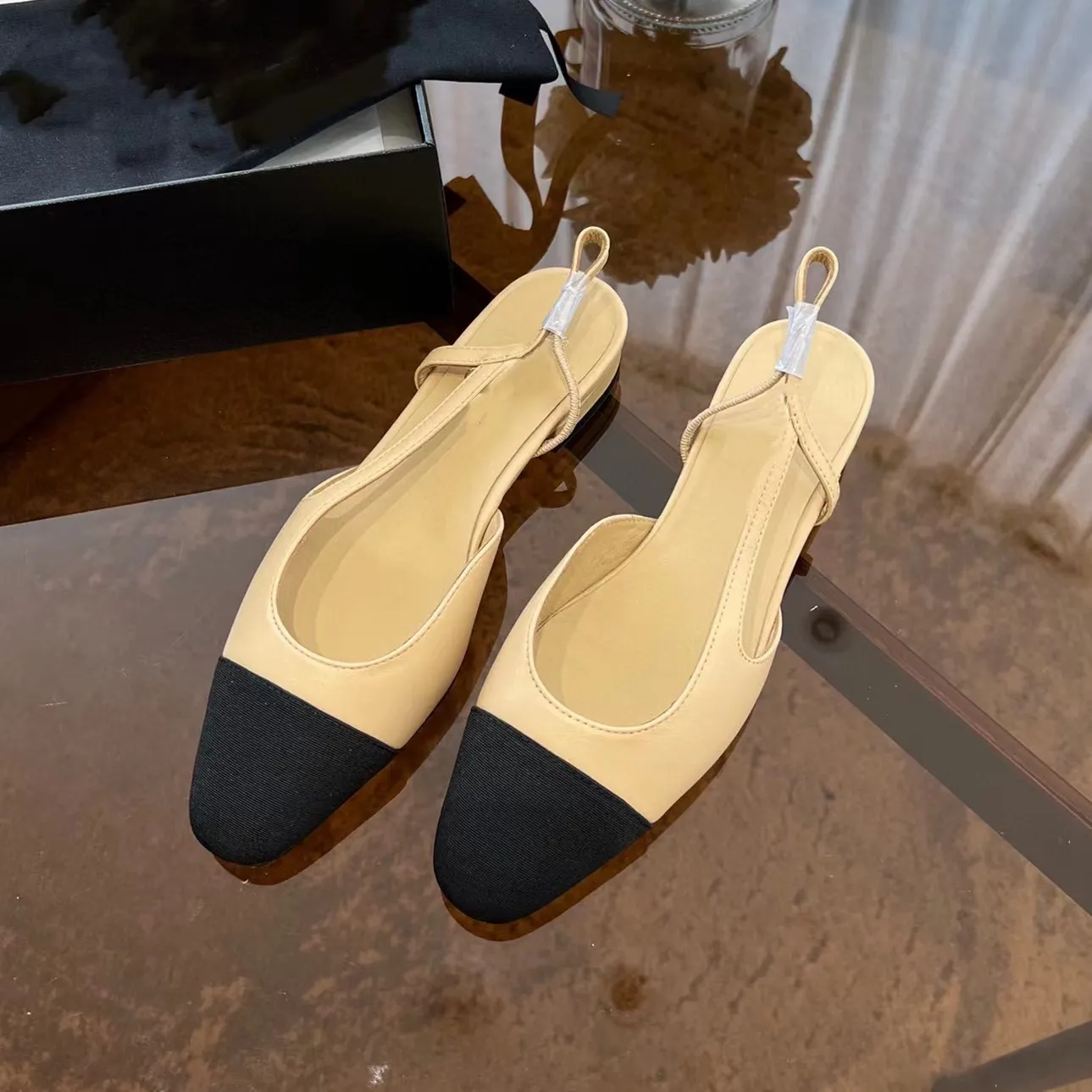 High Luxury Brand Designer Shoes High Quality Women's Wedding Shoes Summer Thick Heel Fashion Round Head Slippers 100% Leather Office Shoes-image-902864774