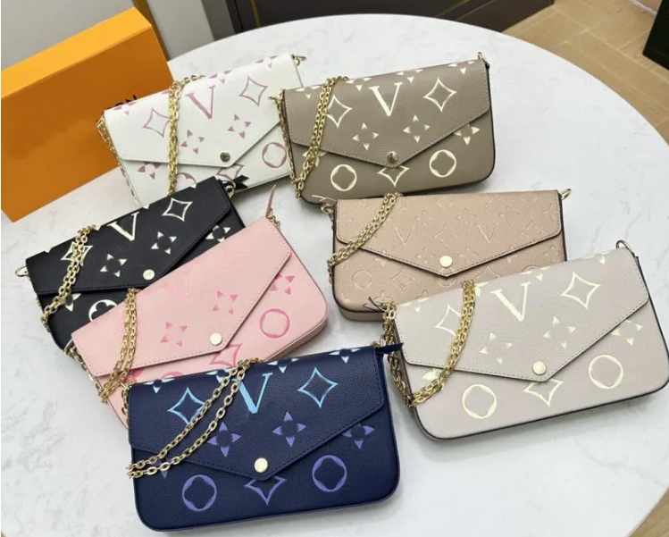 10A Multi Pochette Luxurys Designer Bags Women Shoulder Crossbody Bag High Quality 3 pieces Handbags Real Leather Gold Chain embossed luxurious b