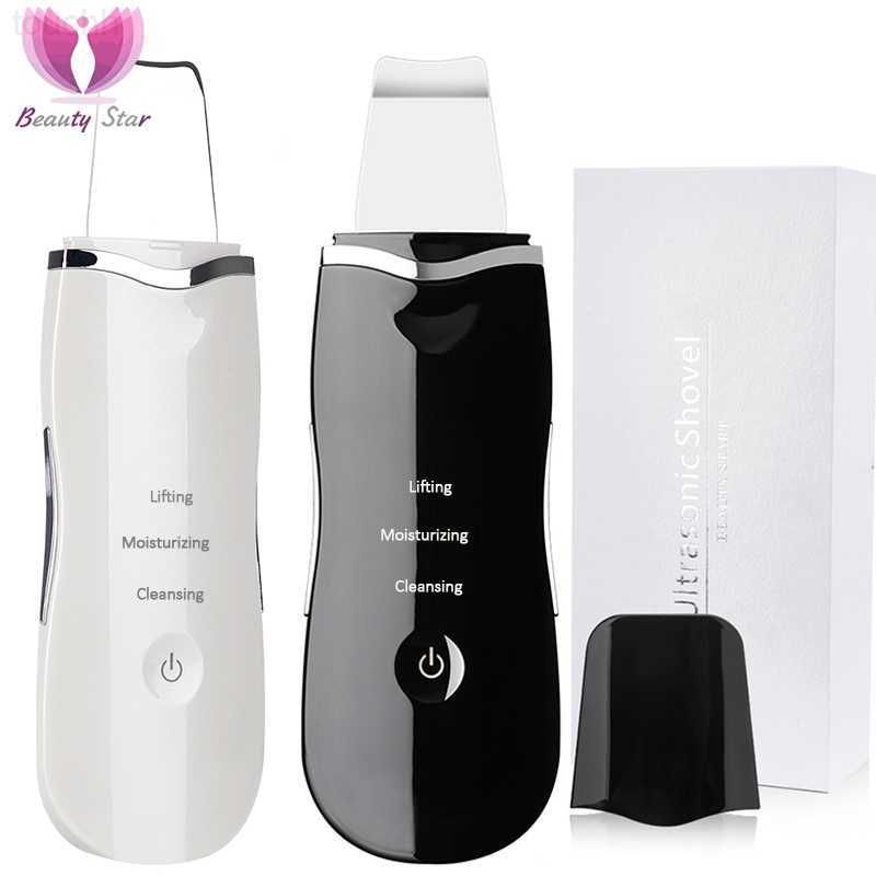 Electric Face Scrubbers Beauty Star Ultrasonic Face Cleaning Skin Scrubber Facial Cleaner Skin Peeling Blackhead Removal Pore Cleaner Face Scrubb-image-904227809