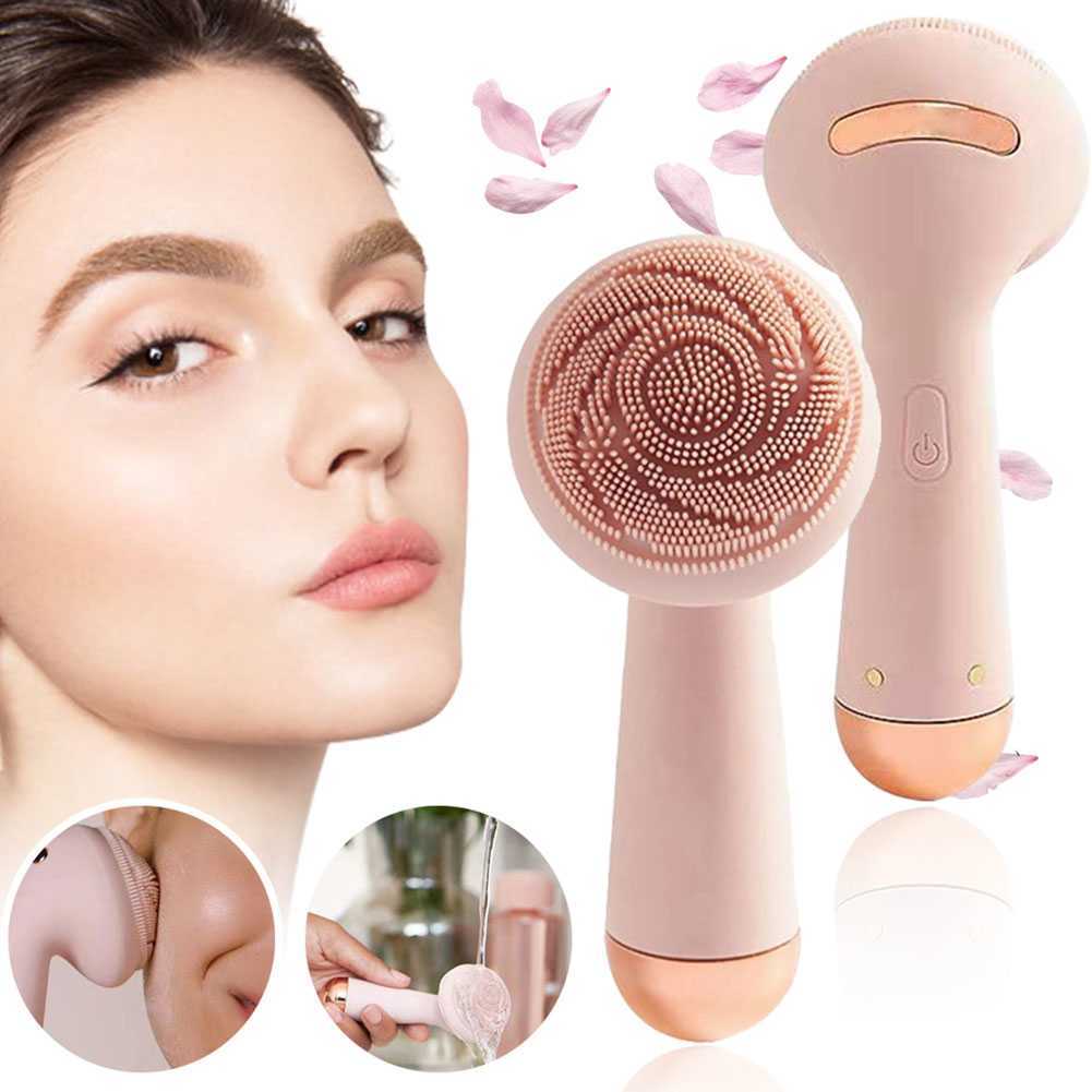 Electric Face Scrubbers Rechargeable Facial Cleansing Brush Face Skin Care Tools Waterproof Silicone Electric Sonic Cleanser Facial Beauty Massag-image-904225252