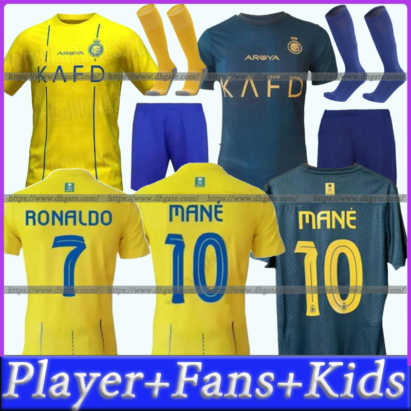 Al Nassr FC soccer Jerseys 2023 2024 Home away Ronaldo MANE 22 23 CR7 Gonzalo Martinez Talisca Ghislain Konan Vincent Aboubakar Al-Nassr football-image-763098212