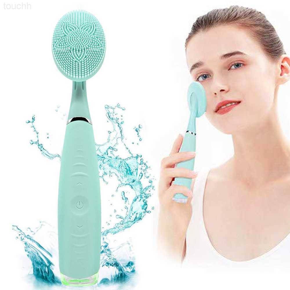 Electric Face Scrubbers Silicone Electric Face Cleansing Brush With 5 Adjustable Speeds Vibrating for Deep Pore Cleaning Gentle Exfoliating Massa-image-904227298