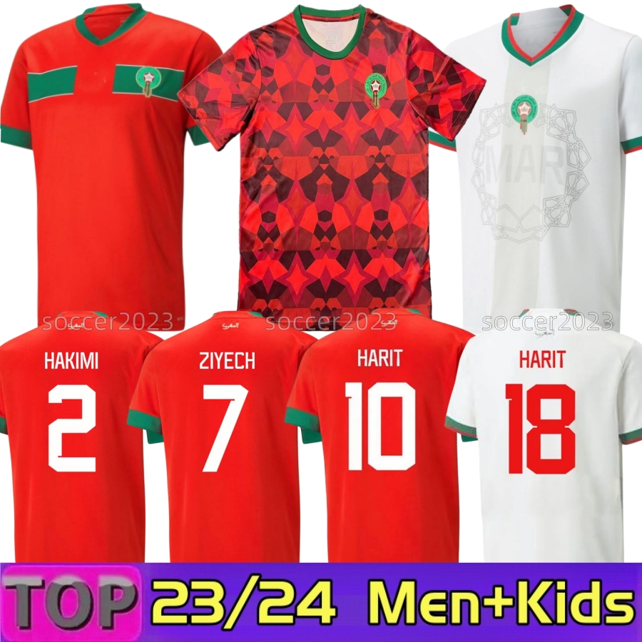 2024 2023 Maillots de football marocains HAKIMI Maillot marocain ZIYECH 7 EN-NESYRI hommes enfants HARIT SAISS IDRISSI BOUFAL AMRABAT 22 23 24 HA